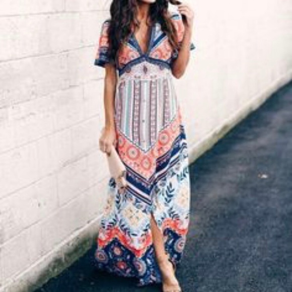 Vici Dresses & Skirts - Hidden Paradise Button Down Maxi Dress-Vici-NWT